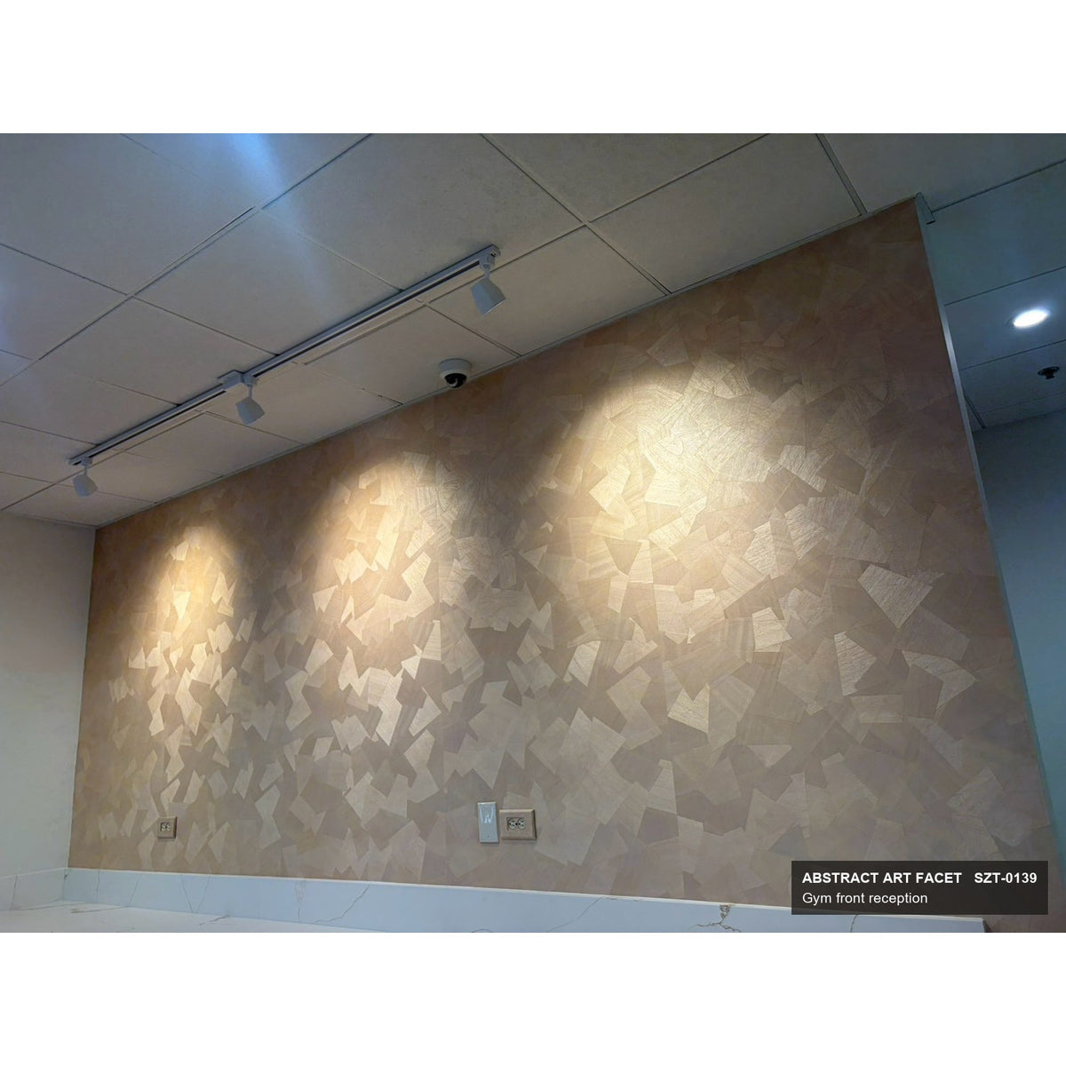 Abstract Art SZT-0139 at a gym front reception, seen from an angle