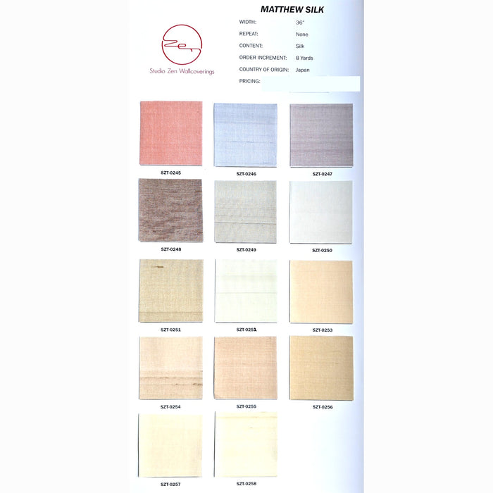 Matthew Silk Color Chart