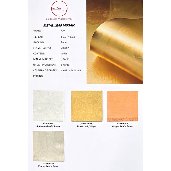 Metal Leaf Mosaic color chart