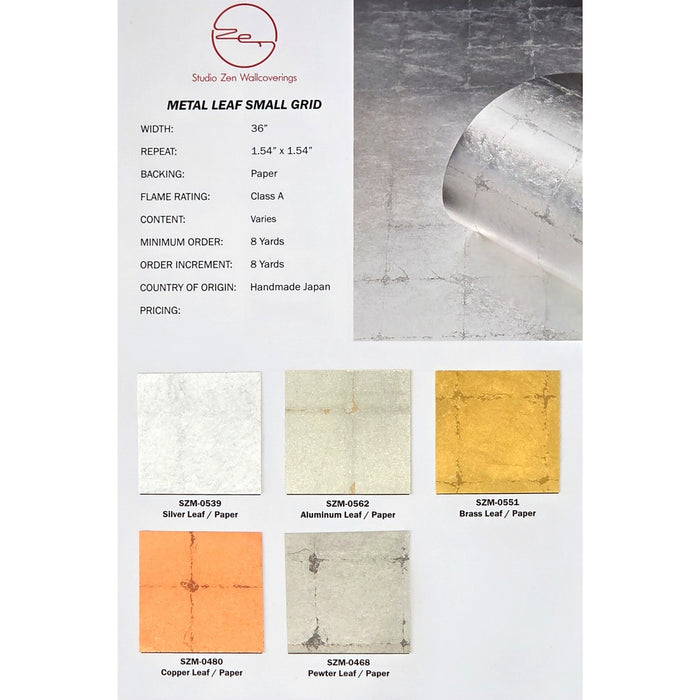 Metal Leaf Small Grid color chart