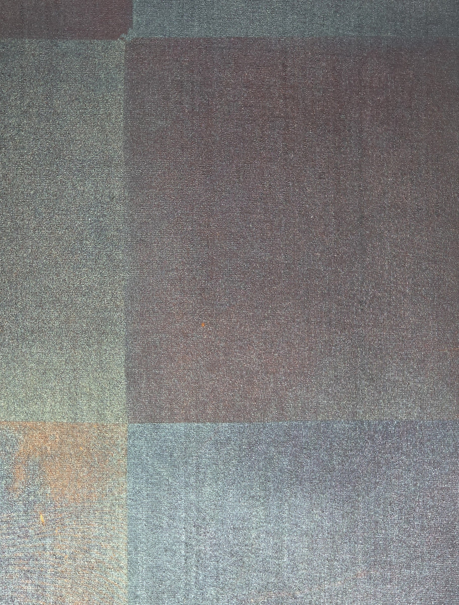 Fumigated Silver Leaf Over Silk: SZM-0526 - Blue Iridescence