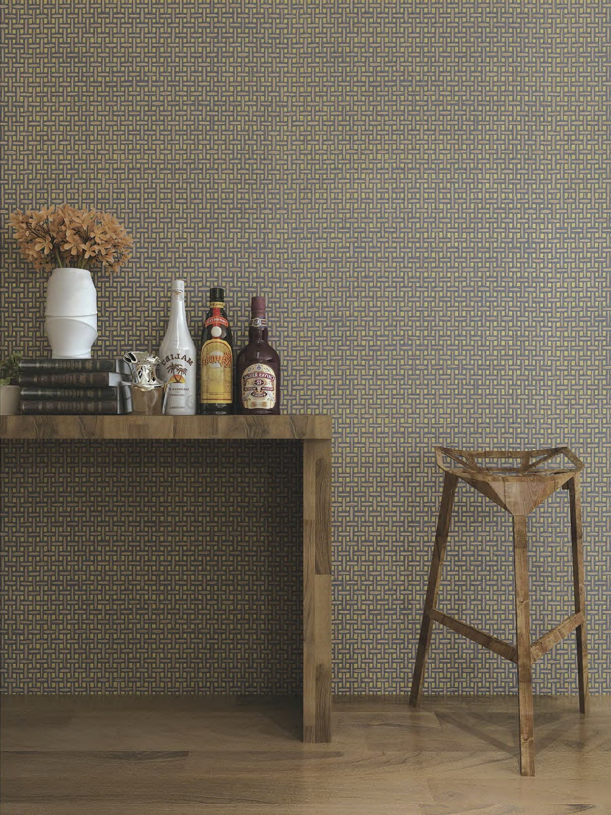 Paper Art Trellis paper weave wallcovering, installation