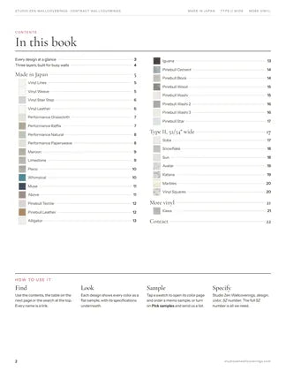Contract Wallcoverings: Contents