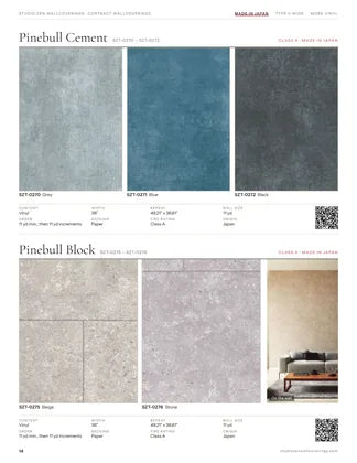 Contract Wallcoverings: Pinebull Cement and Pinebull Block