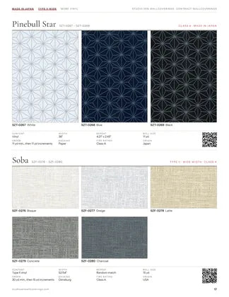 Contract Wallcoverings: Pinebull Star and Soba