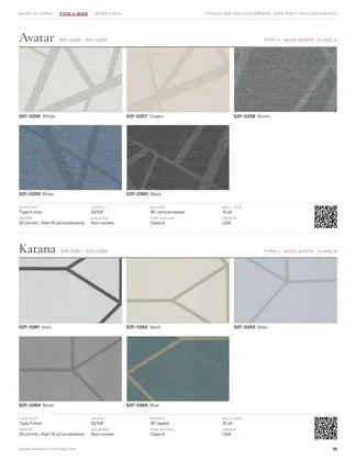 Contract Wallcoverings: Avatar and Katana